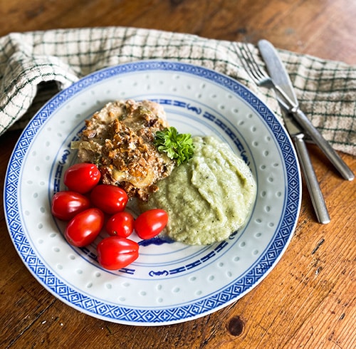 Possun uunileikkeet ja yrttinen kukkakaalipyree