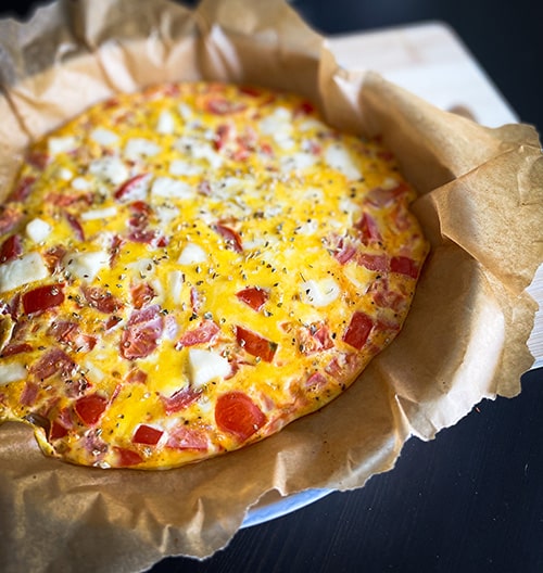 Uunimunakas halloumilla