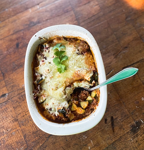 Kesäkurpitsa-jauhelihavuoka