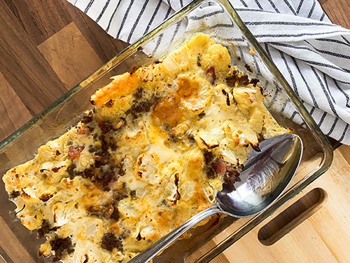 Kukkakaali-jauhelihalaatikko