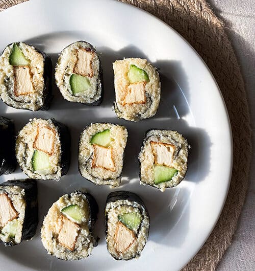 Sushia kukkakaaliriisillä