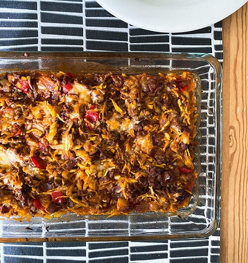 Jauheliha-kesäkurpitsalaatikko