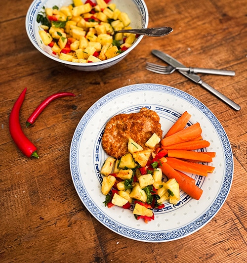 Hawaijinleike ja ananassalsa