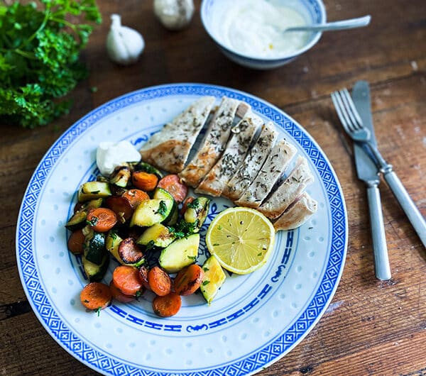 Gremolata vihannekset ja kanapihvit