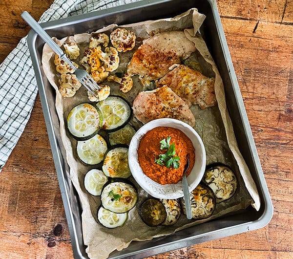 Pikamuhammara ja kanapihvit