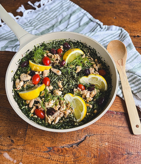 Pinaattiriisi kanalla